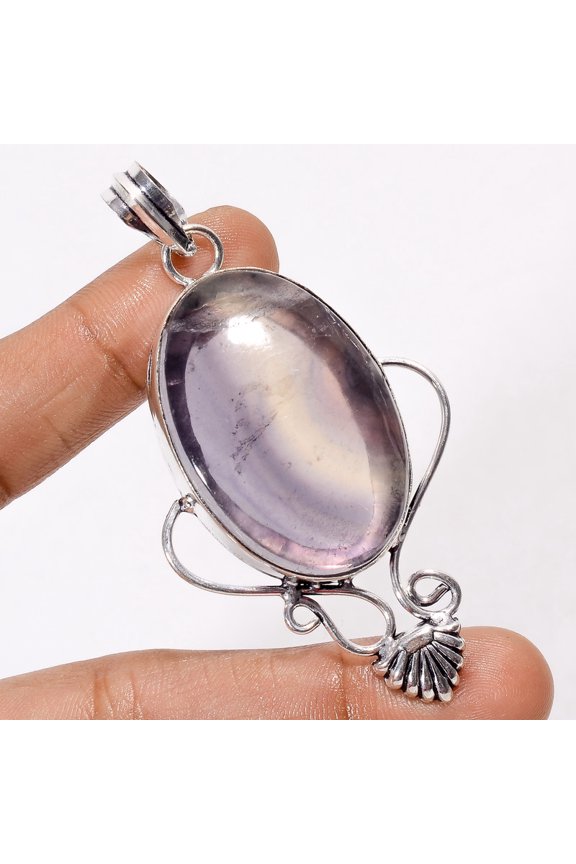 Splendid Top Grade Qualite 100% Natural Ruby Zoisite Radiant Shape Vintage Style Handmade Jewelry 925 Steling Silver Pendant 2.1" WSJ-4914
