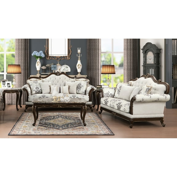 Splendid Traditional Living Room - White Button & Suite In For Primary