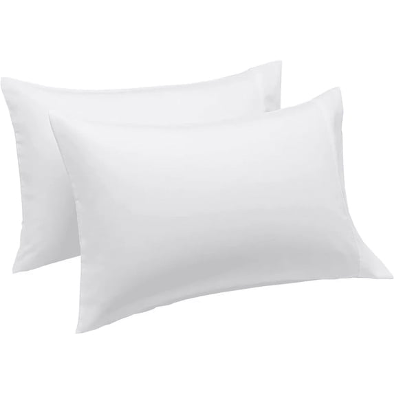 Splendid Udyog King Size Pillow Cases Set of 2 - Solid White King Pillowcase 2 Pack with Envelope Closure, Soft Brushed Microfiber Bed Pillow Case Cover, 20x36 inches