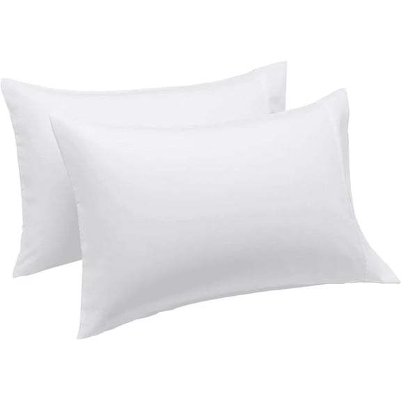 Splendid Udyog King Size Pillow Cases Set of 6 - Solid White King Pillowcase 6 Pack with Envelope Closure, Soft Brushed Microfiber Bed Pillow Case Cover, 20x36 inches