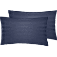 thumbnail image 1 of Splendid Udyog Queen Size Pillow Cases Set of 2 - Stripe Navy Blue Queen Pillowcase 2 Pack with Envelope Closure, Soft Brushed Microfiber Bed Pillow Case Cover, 20x30 inches, 1 of 1