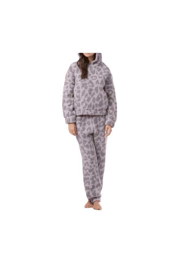 Women's 2-Pc. Printed Hooded Jogger Pajamas Set, Small