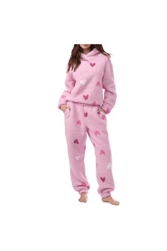 Women's 2-Pc. Printed Hooded Jogger Pajamas Set, XL