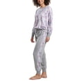 thumbnail image 1 of Splendid Women's 2-Piece Pajama Set Long Sleeve Crewneck Top Jogger Pants (XX-Large, Floral Violet), 1 of 2