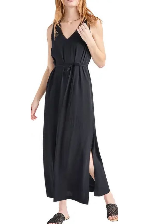 Women's Black Loretta V-Neck Dress, XS