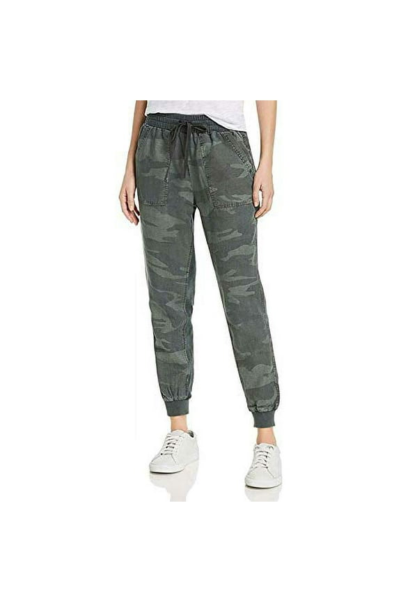 Women's Elastic Drawstring Waistband Jogger (Camo, Large)