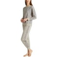thumbnail image 1 of Splendid Women's Long Sleeve Top and Jogger Pajama Set PJ Oatmeal Animal XXL, 1 of 3