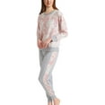 thumbnail image 1 of Splendid Women's Long Sleeve Top and Jogger Pajama Set PJ Pink Floral L, 1 of 2