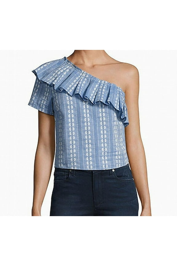 Women's One Shoulder Top, Chambray, Small
