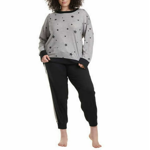 Splendid Women's PLUS Ultra Soft PJ Stars Print 2-Piece Sllepwear Lounge Pajama Sleep Set