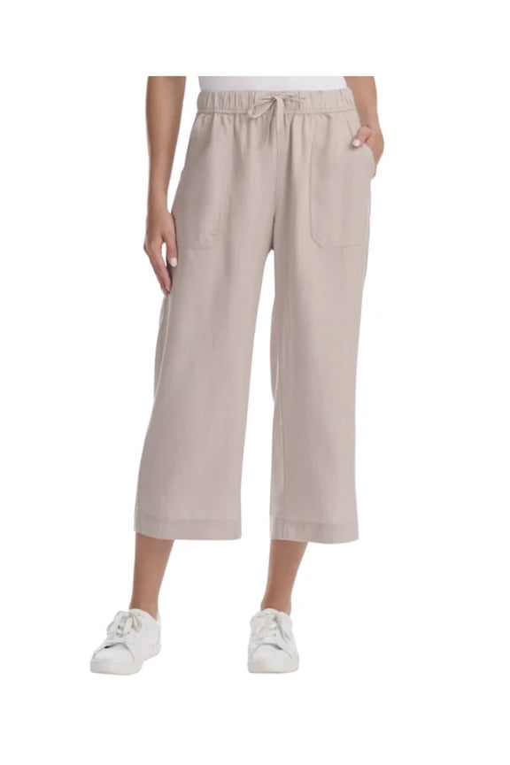 Women's Pull-On Wide Leg Crop Ankle Pant, Khaki, X-Small