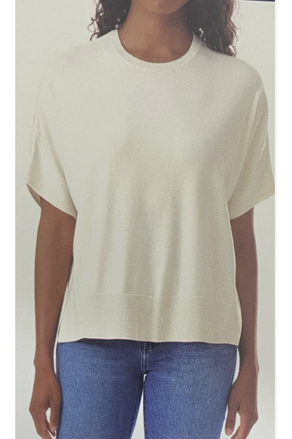 Women's Short Sleeve Sweater Size Medium. Cream