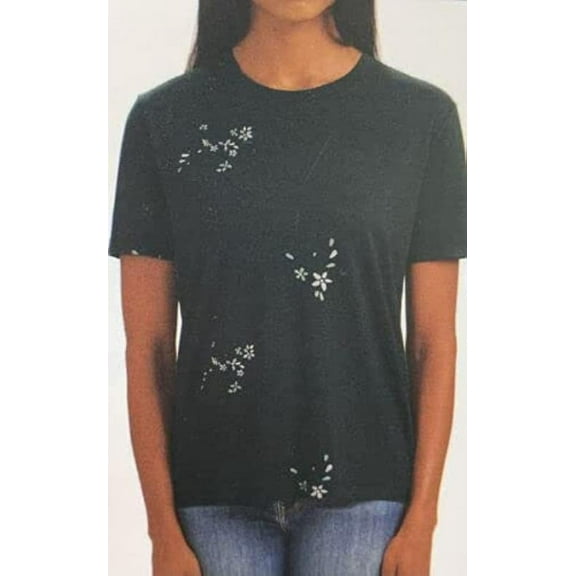 Splendid Women's Short Sleeve Top Tee Size: XS, Color: Black Floral