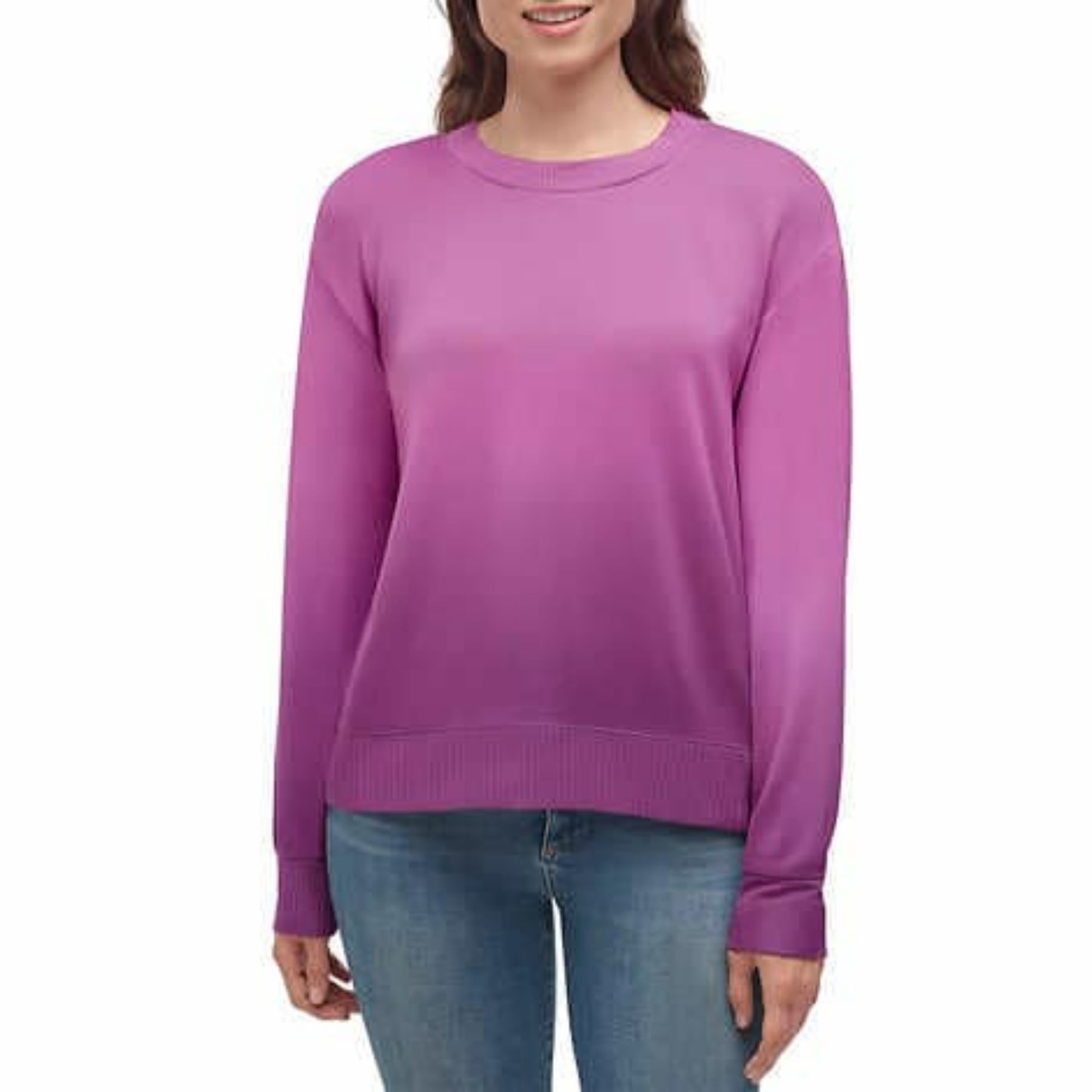 Splendid Women s Super Soft Jersey Ombre Dip Dye Sweatshirt Pullover Top Walmart