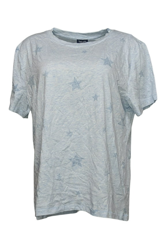 Women's Top Sz XL Reg Short Sleeve Camo Cotton Gray