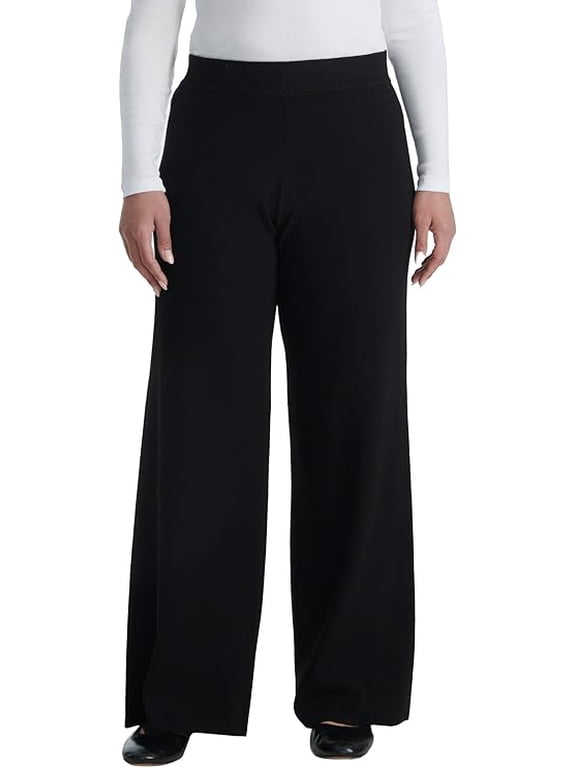 Women's Wide Leg Sweater Pants Black, Size S