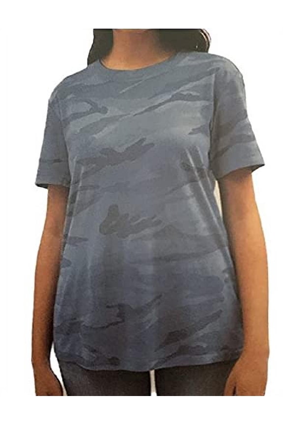 Womens Short Sleeve T-Shirt (Indigo Camo, Large)