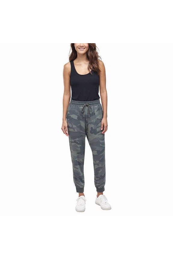 Womens Sweatpants Drawstring Jogger Pant (Green Camo, Medium)