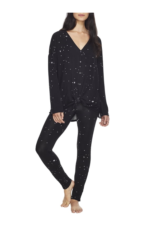 Womens To The Moon Knit Pajama Set Style-RPF1090SE