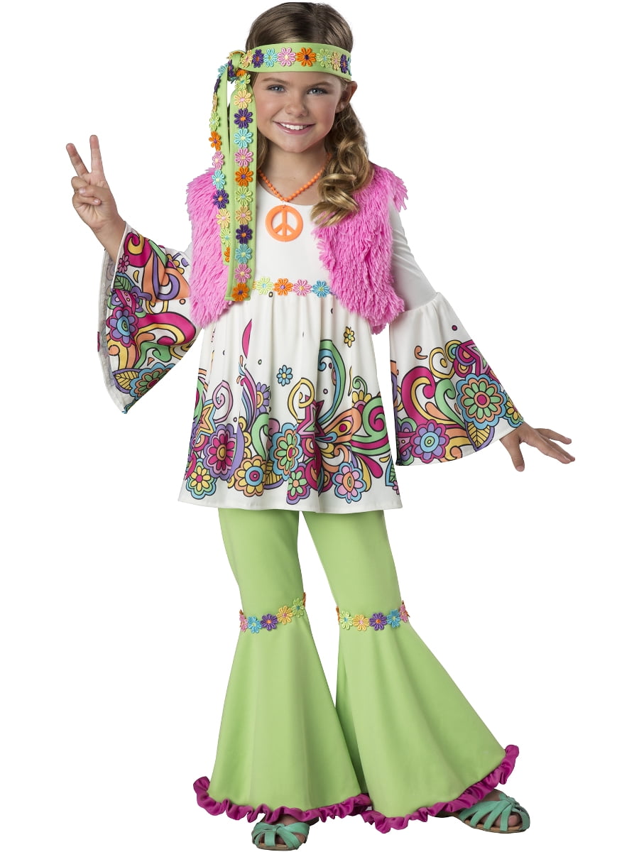 Splendiferous Costumes The 60s Flower Child Hippie Girl s Costume Small 6