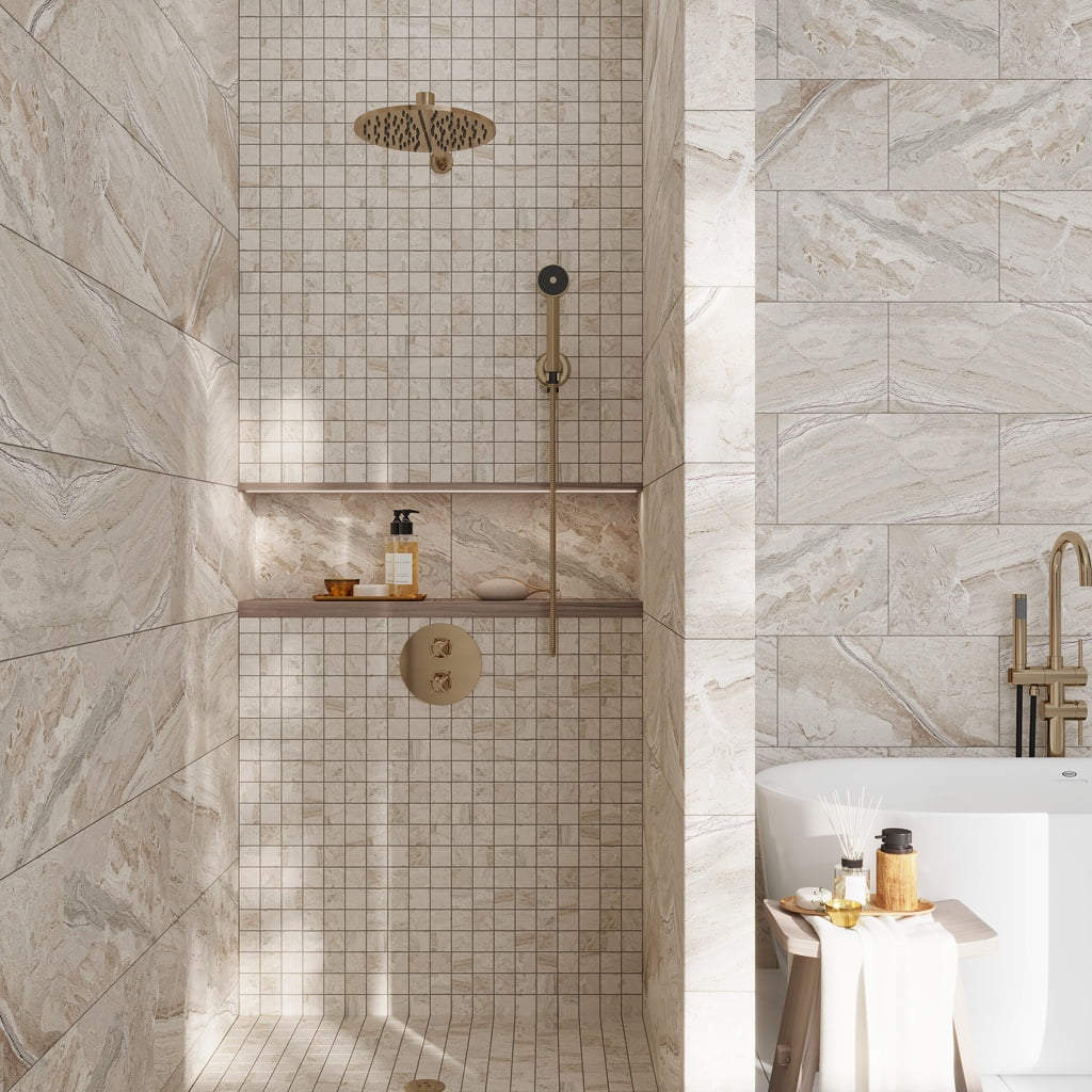Splendor Beige 11.81'' Porcelain Mosaic Tile Sheet