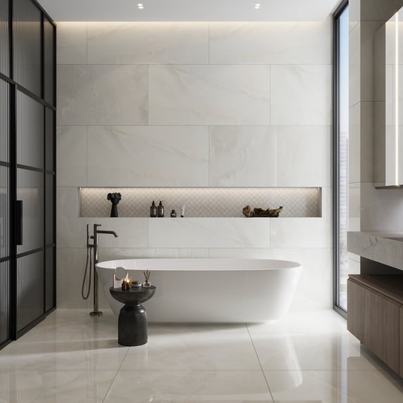 Splendor 11.81 in. x 11.81 in. Matte White Porcelain Mosaic Wall and Floor Tile (4.84 sq. ft./case) (5-pack)