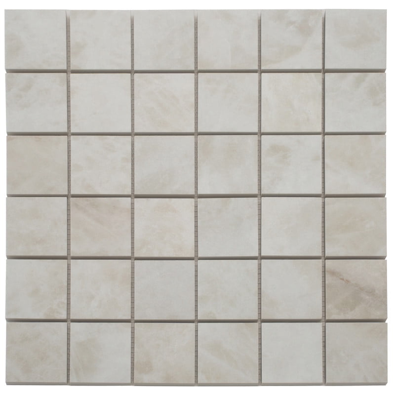 Splendor 12 x 12 in. Lappato Light Cream Beige Porcelain Mosaic Wall and Floor Tile (4.84 sq ft/case) - 5 Pack
