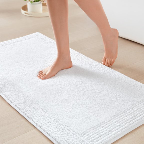 Splendor Reversible 100% Cotton Bath Rug Tufted Bathroom Mat, 3000 GSM, Hotel Quality, Luxurious Plush, Medium Pile, Absorbent, Quick Dry