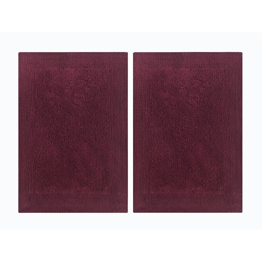 Splendor Reversible Step Out Bath Mat Rug Set 2 Pc, Burgundy