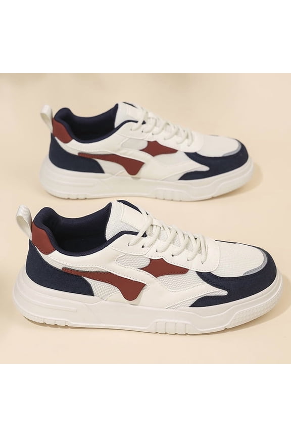 Spliced Fashion Men's Casual Sneakers, summer breathable patchwork design, flexible sole. Anti-slip and durable, modern street style, comfortable footwear for daily life and light movement.
