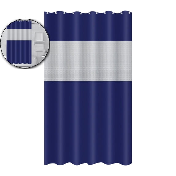 Spliced Shower Curtain – Waterproof, No-Punch Thickened Bathroom Curtain with Hooks, 70.87"x70.87", Light-Permeable Panel for Privacy & Easy Maintenance