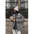 thumbnail image 1 of Spliced Zipper Streetwear Jackets Winter Overcoat (XL, DarkGrey), 1 of 5