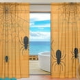 thumbnail image 1 of Splicing Pattern 4 Spiders On Yellow Wall Semi Sheer Curtains Window Voile Drapes Panels Treatment-55X84in for Living Room Bedroom Kids Room, 1 of 4