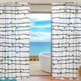 thumbnail image 1 of Splicing Pattern Abstract Hand Drawn Semi Sheer Curtains Window Voile Drapes Panels Treatment-55X84in for Living Room Bedroom Kids Room, 1 of 3