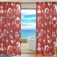 thumbnail image 1 of Splicing Pattern Christmas Red Background Semi Sheer Curtains Window Voile Drapes Panels Treatment-55X84in for Living Room Bedroom Kids Room, 1 of 4