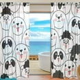thumbnail image 1 of Splicing Pattern Dog Pattern Semi Sheer Curtains Window Voile Drapes Panels Treatment-55X78in for Living Room Bedroom Kids Room, 1 of 4
