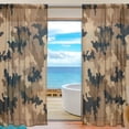 thumbnail image 1 of Splicing Pattern Fashionable Camouflage Pattern Semi Sheer Curtains Window Voile Drapes Panels Treatment-55X78in for Living Room Bedroom Kids Room, 1 of 4