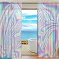 thumbnail image 1 of Splicing Pattern Holographic Printing Semi Sheer Curtains Window Voile Drapes Panels Treatment-55X78in for Living Room Bedroom Kids Room, 1 of 4
