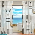 thumbnail image 1 of Splicing Pattern Llama Cactus Hand Drawn Elements Semi Sheer Curtains Window Voile Drapes Panels Treatment-55X84in for Living Room Bedroom Kids Room, 1 of 4