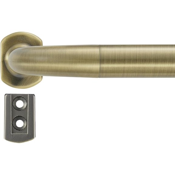 Splicing Room Darking Curtain Rods for Windows 28-148”, 1inch Diameter Wrap Around Adjustable Drapery Blackout Curtain Rod, Antique Bronze