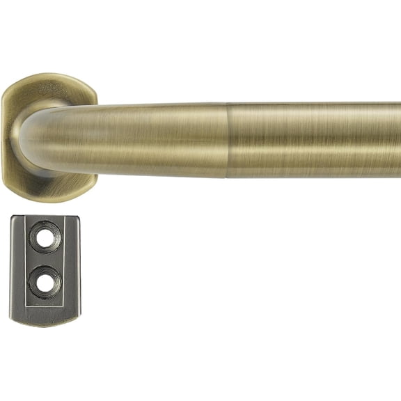 Splicing Room Darking Curtain Rods for Windows 28-53”, 1inch Diameter Wrap Around Adjustable Drapery Blackout Curtain Rod, Antique Bronze