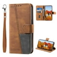thumbnail image 1 of Splicing Wallet Case for Google Pixel 8, Wrist Strap Card Slots PU Leather Wallet Protection Case Magnetic Closure Stand Flip Case Cover for Google Pixel 8, Brown, 1 of 6