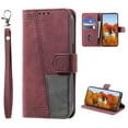 thumbnail image 1 of Splicing Wallet Case for Samsung Galaxy A16 5G, Wrist Strap Card Slots PU Leather Wallet Protection Case Magnetic Closure Stand Flip Case Cover for Samsung Galaxy A16 5G, Winered, 1 of 6