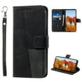 thumbnail image 1 of Splicing Wallet Case for Samsung Galaxy A16 5G, Wrist Strap Card Slots PU Leather Wallet Protection Case Magnetic Closure Stand Flip Case Cover for Samsung Galaxy A16 5G, Black, 1 of 6