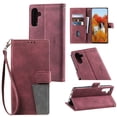 thumbnail image 1 of Splicing Wallet Case for Samsung Galaxy S23 FE, Wrist Strap Card Slots PU Leather Wallet Protection Case Magnetic Closure Stand Flip Case Cover for Samsung Galaxy S23 FE, Winered, 1 of 6