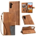 thumbnail image 1 of Splicing Wallet Case for Samsung Galaxy S23 FE, Wrist Strap Card Slots PU Leather Wallet Protection Case Magnetic Closure Stand Flip Case Cover for Samsung Galaxy S23 FE, Brown, 1 of 6