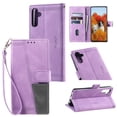 thumbnail image 1 of Splicing Wallet Case for Samsung Galaxy S24 Plus, Wrist Strap Card Slots PU Leather Wallet Protection Case Magnetic Closure Stand Flip Case Cover for Samsung Galaxy S24 Plus, Purple, 1 of 6