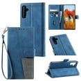 thumbnail image 1 of Splicing Wallet Case for Samsung Galaxy S24 Plus, Wrist Strap Card Slots PU Leather Wallet Protection Case Magnetic Closure Stand Flip Case Cover for Samsung Galaxy S24 Plus, Blue, 1 of 6