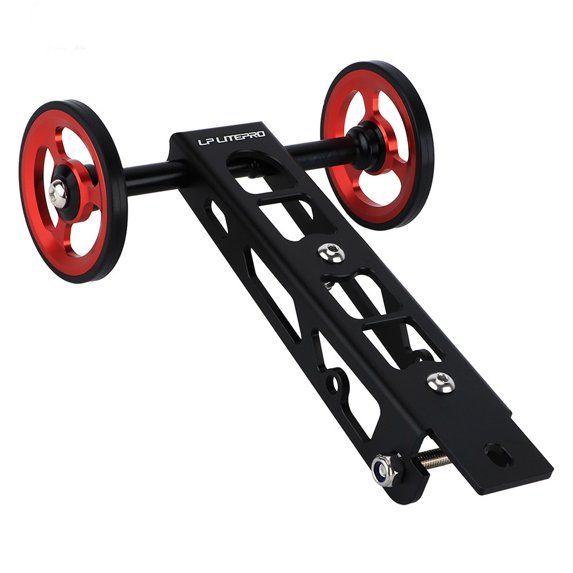 Splihome 1×Stable and Silent Easy Wheel for Rhine- Birdy- 123 Series Folding Bike Rear Rack Ezwheel Long Lasting Durability,red