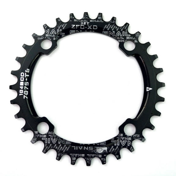 Splihome 104Bcd 32T 34T 36T 38T 40T 42T Mtb Bike Chainring Narrow Wide Chainwheel Round Oval Disc Compatible with 8 9 10 11 Speed Chain,38T Black Round